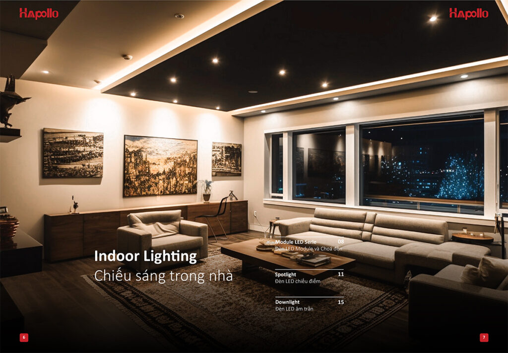 Đèn Led trang trí Đà Nẵng Hapollo - Đèn đẹp cao cấp Giải pháp chiếu sáng trong nhà: