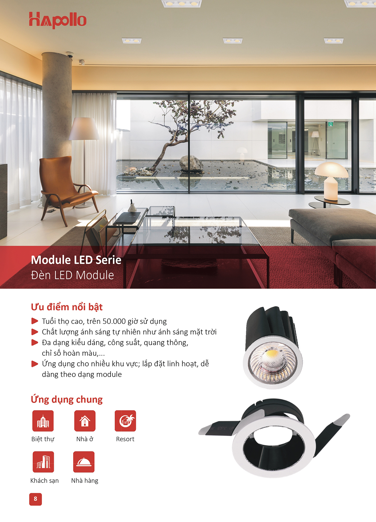 Đèn nhà phố Đà Nẵng Hapollo - Giải pháp đèn uy tín, chất lượng Đèn Led âm trần chiếu sáng phòng khách
