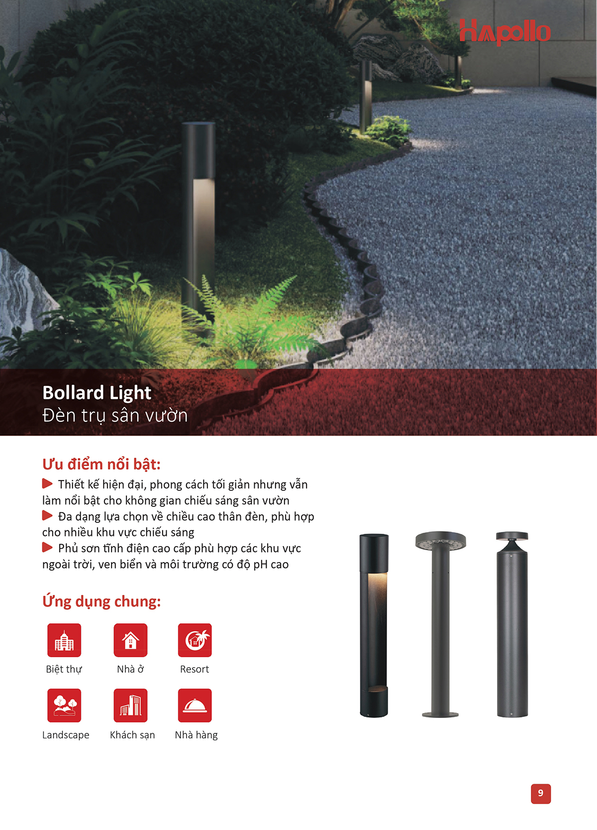 Các loại đèn Led trang trí ngoài trời phổ biến hiện nay Đèn Led trụ sân vườn