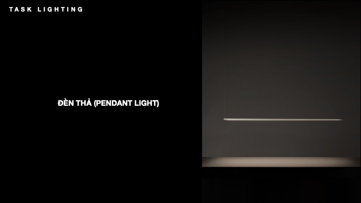 Các loại đèn chiếu sáng cho không gian nội thất Đèn thả (Pendant lamp):